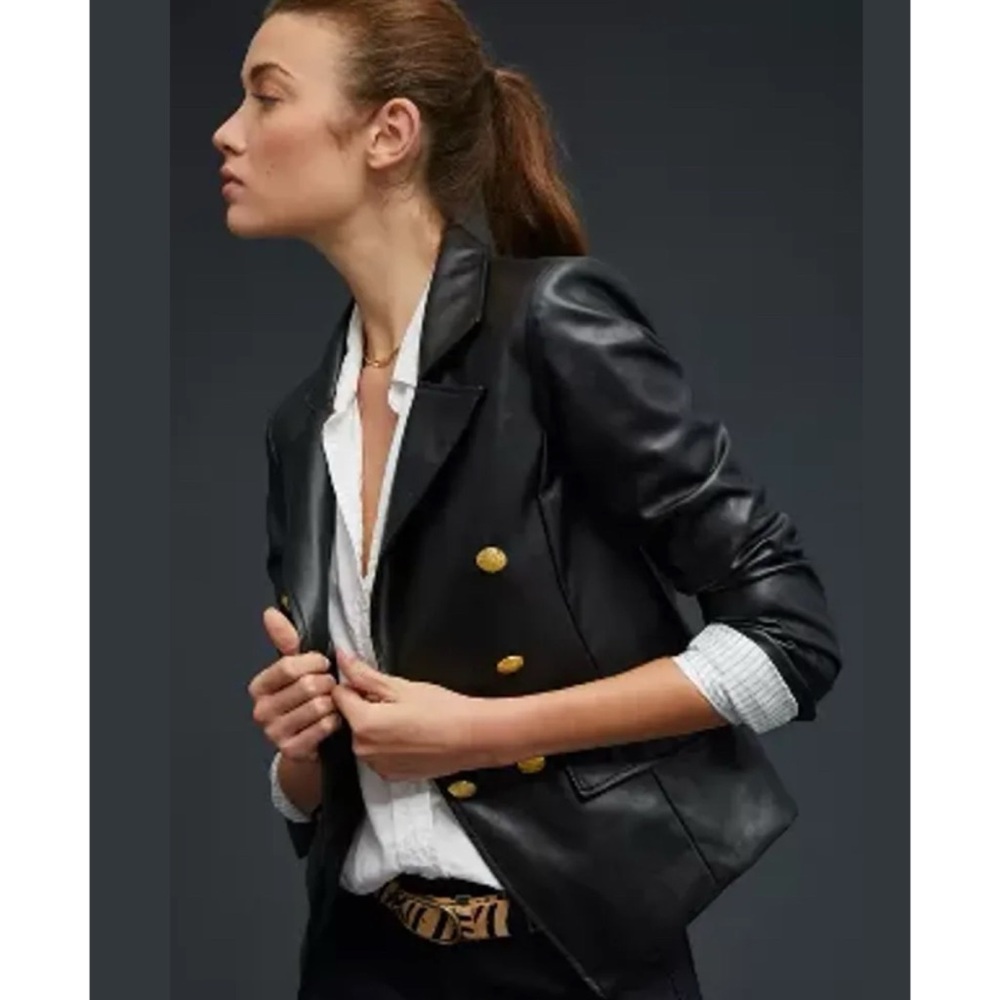 Anthropologie Nico Faux Leather Blazer Size Small NWT